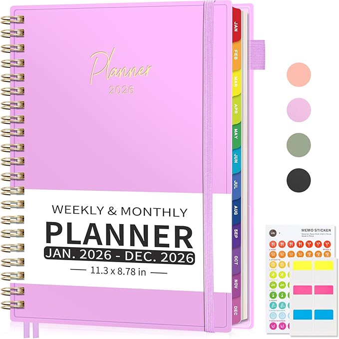 EMSHOI 2026 Appointment Book, A4 15-Minute Hourly Planner, JAN 2026 - DEC 2026, Daily Weekly Monthly, 100GSM Thick Paper, PVC Cover, Colorful Tabs - for Work, School, Salon Scheduling