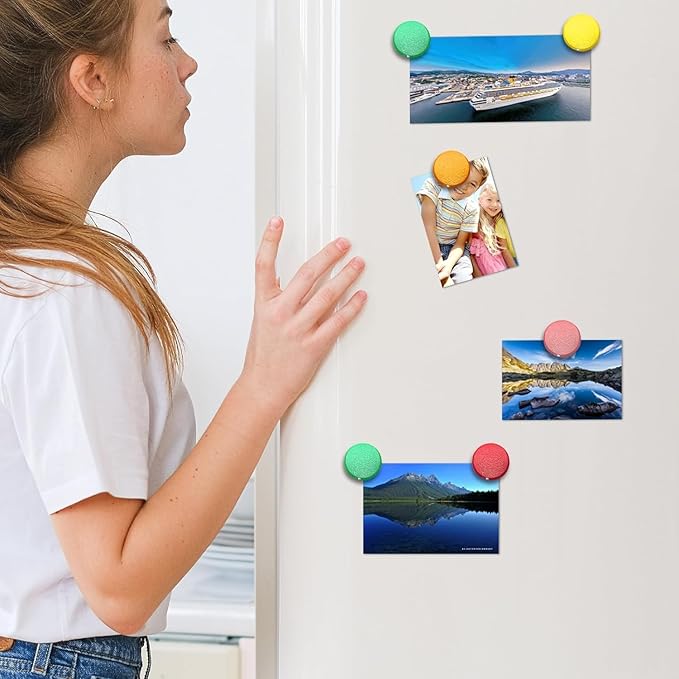 Qualsen Fridge Magnets, 50pcs Small Refrigerator Magnets for Whiteboard, Kids, Mini Cute Magnets for Locker, White Board, Kitchen, Office, Classroom (Colorful)