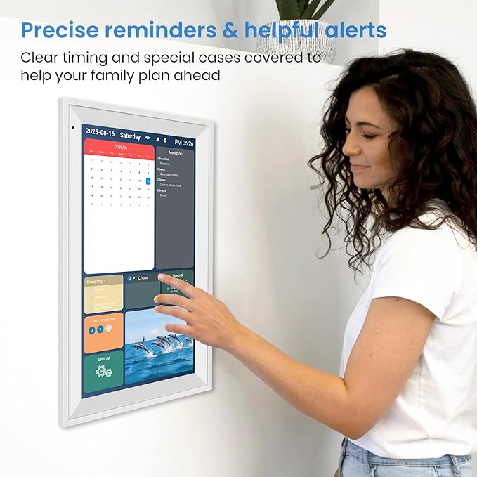 15.6 inch Smart Digital Calendar HD Touchscreen Digital Planner & Chore Chart Interactive 4GB RAM 64GB ROM Wall Organizer & Digital Photo Frame