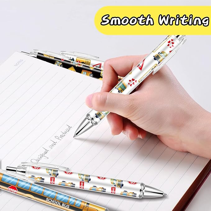 30 PCS School Bus Pens Bulk, Back To School Supplies Pens Teachers Pen with 1mm Black Ink Replaceable Ballpoint Pen Refill for Men Women Office Supplies (Bus Driver,30)