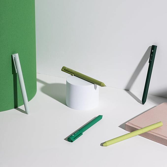 DIVERSEBEE Gel Ink Pens Assorted Colors, 0.5 mm Fine Point, Bible Pens No Bleed Through with Cute Fine Tip, Bible Study Journaling Supplies Set, 5 Pack (Green)