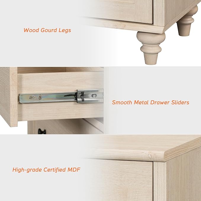 WAMPAT 3 Tier Bookshelf with 3 Drawers, 72" Tall Bookcase Large Farmhouse Display Book Case Shelf with 3-Tier Open Book Shelfs，Library Wood Bookshelves for Living Room,Kitchen, Light Oak