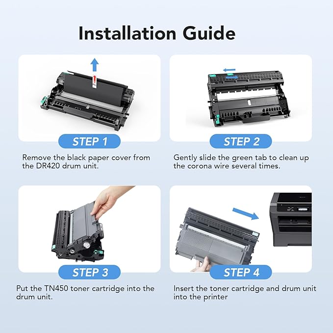 DR420 Drum Unit High Yield Replacement for Brother Printer - 2 Packs, Compatible with HL-2240 HL-2270DW HL-2280DW HL-2230 MFC-7360N MFC-7860DW DCP-7065DN Printer (2 Pack, NOT Toner)