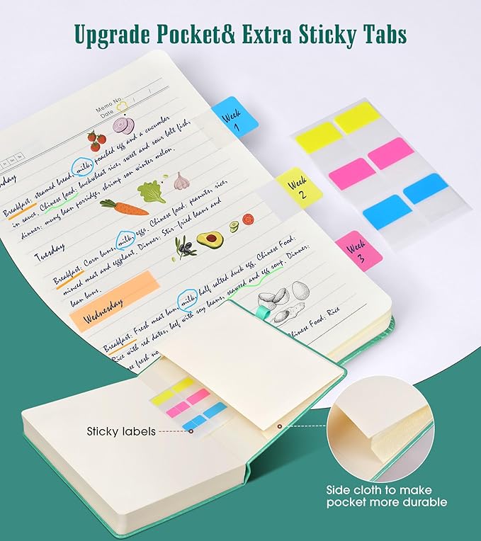 Lined Journal Notebook, 365 Pages A4 Large Journals for Writing Ruled Notebook, Hardcover Leather Journal for Women Men, Daily Notebook for Work, Note Taking, 100Gsm Thick Paper (8.5" x 11" Teal)