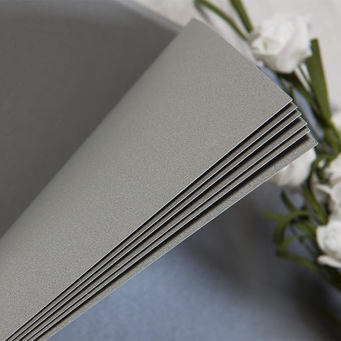 12 x 12 Inch Large DIY Scrapbook Photo Album with Window Design Cover 80 Pages Craft Paper Memory Book for Weeding Anniversary Travel and Baby (Gray)