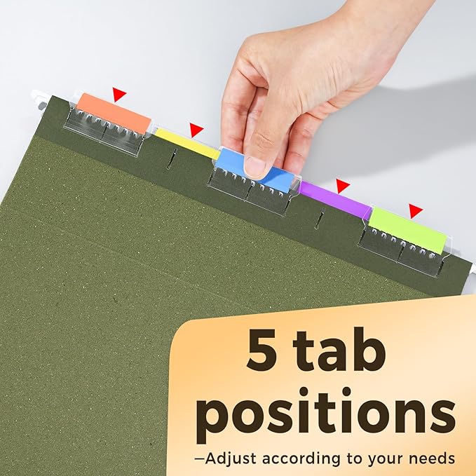 SUNEE Hanging File Folders, 6 Pack Letter Size Hanging File Folders with 1/5-Cut Tabs, Ideal for Home and Office Organization and Papers Classification,Green Colors