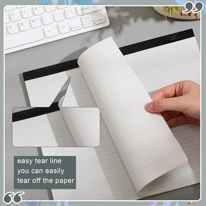 Lincia 6 Pcs 11" x 9.5" Legal Pads College Ruled Notepad Landscape Notebook Horizontal Lined Notebook 80 Gsm Assorted Colors Paper Pastel Writing Pads for School Office, 40 Sheet (Sweet Color)