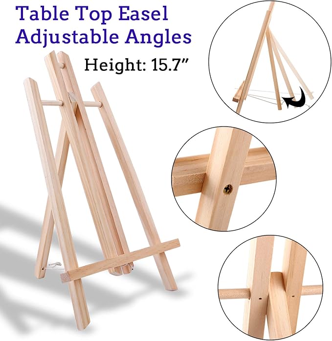 ESRICH Acrylic Paint Set,46 Piece Professional Painting Supplies with Paint Brushes, Acrylic Paints, Easel, Canvases, Palette, Paint Knives, Brush Cup and Art Sponges for Hobbyists and Beginners