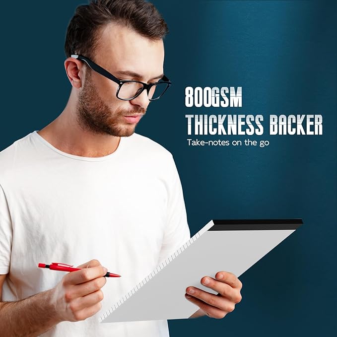 White Legal Note Pads 8.5''x 11'', 6 Pack Legal Paper Note Pads, Micro Perforated Wide Ruled Lined Writing Pads 30 Sheets/60 Pages for Home Office School Work Legal Notepads Double-Side Printed Per