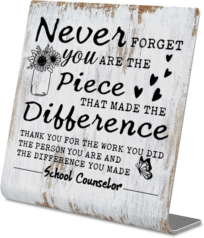 TRCENDE School Counselor appreciation gifts,Guidance Counsellor gift, gift for School Psychologist,Home Office Metal Sign Plaque4x4 XLk217