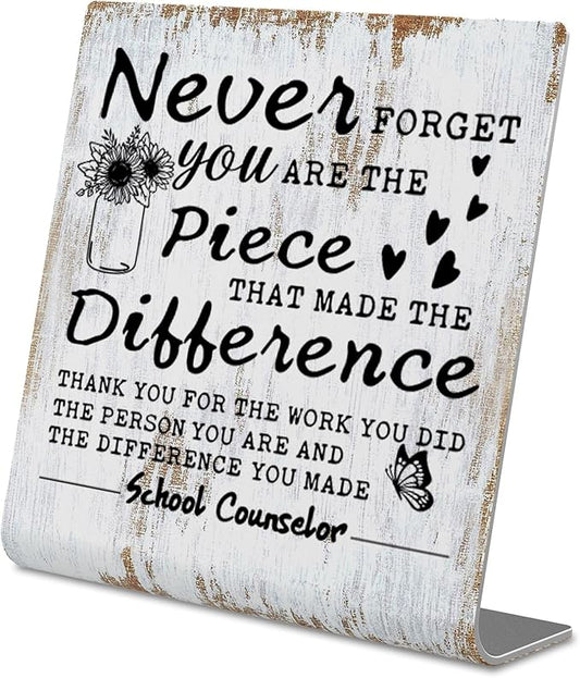 TRCENDE School Counselor appreciation gifts,Guidance Counsellor gift, gift for School Psychologist,Home Office Metal Sign Plaque4x4 XLk217