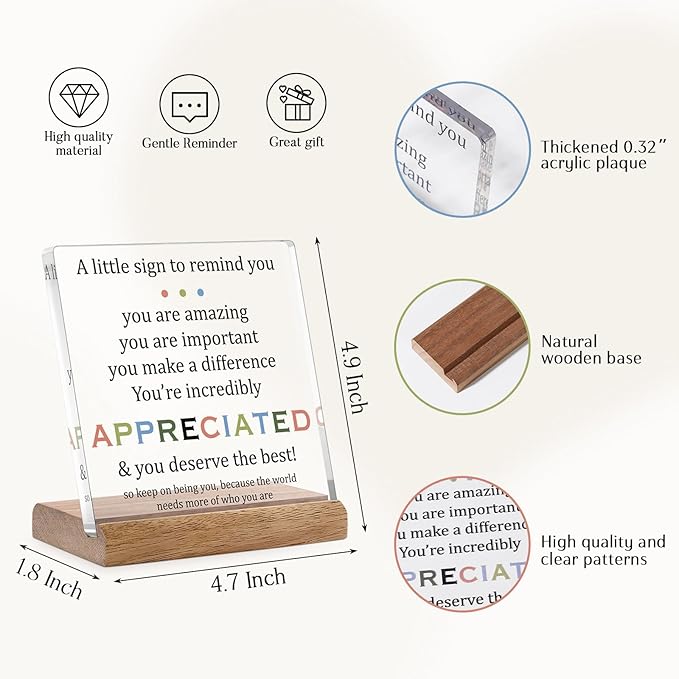 Appreciation Gifts for Coworkers Social Worker Employee - Inspirational Desk Decor for Women Men Motivational Sign Thank You Gift Ideas Coworkers Leaving Going Away Retirement Gifts Office Decor