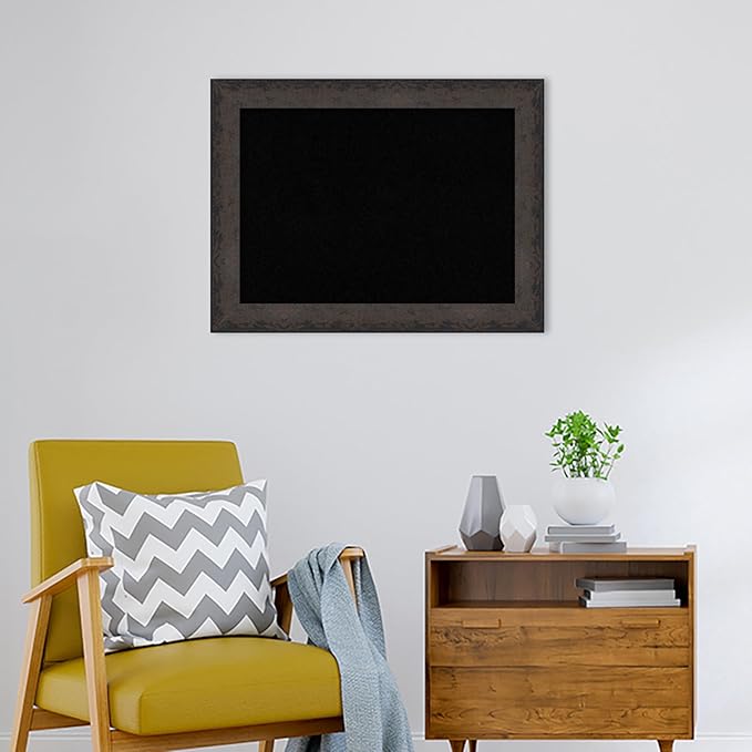 Amanti Art Black Cork Board for Wall, 25x33 Vision Board with Black Wood Frame, Medium Corkboard Office Decor for Home Organization, Modern Corkboard Pinboard to Display Items for Home Organization