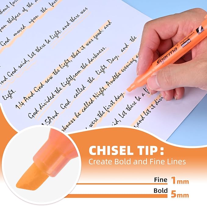 Orange Highlighters, 36 Pack, Chisel Tip Highlighter Pack, Quickly Drying, Perfect for Students Kids Adults, Office, School, Classroom Supplies