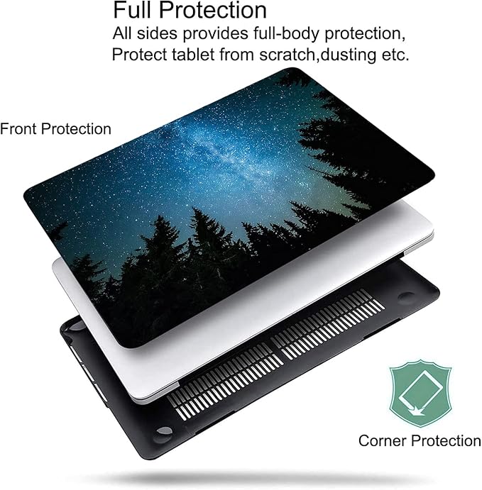 DTangLsm Compatible for M4 MacBook Air 13.6 inch Case 2025 2024-2022 Release M4 A3240 M3 A3113 M2 A2681, Slim Plastic Hard Shell Protective Case&Keyboard Cover for MacBook Air M4 13 inch,Starry Forest