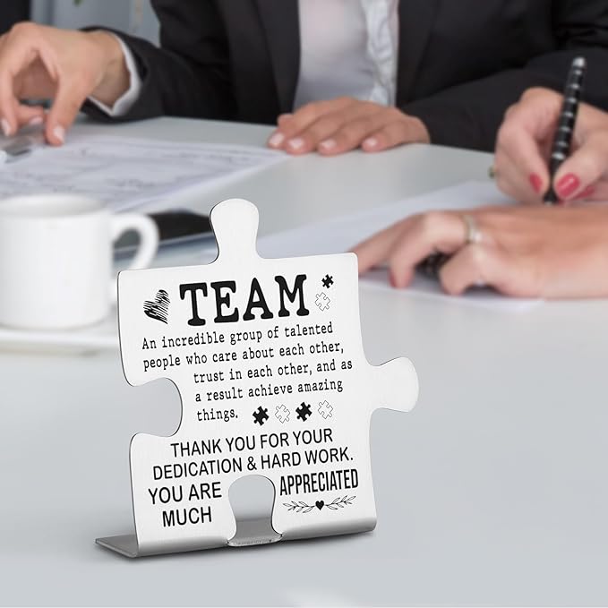 Team Gifts for Employees, Colleagues, Appreciated Coworker Gift, Thank You Coworkers Gift for Women Men, Teamwork Quotes Motivational Quotes for Office Home Decorative Signs Plaques WDD5