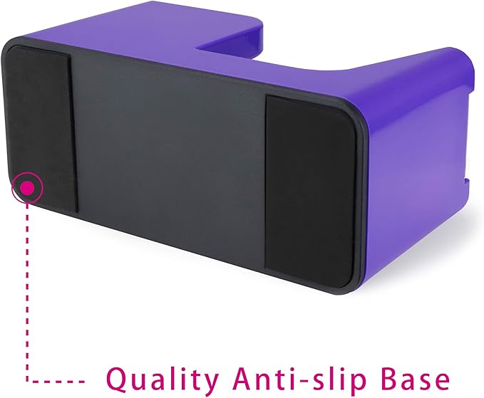 ABEL SimpleWork Desktop Tape Dispenser, Purple, 1 in Core, Non-Skid Weighted Base, Tape Cutter for Office, Home, School, and Crafts
