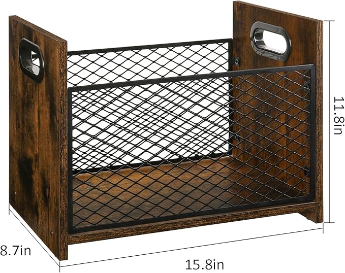 YINMIT Magazine Holder, Magazine Rack for Desktop and Home Office, Farmhouse File Storage Basket for Letters, Magazines, Books, Newspapers (Large)