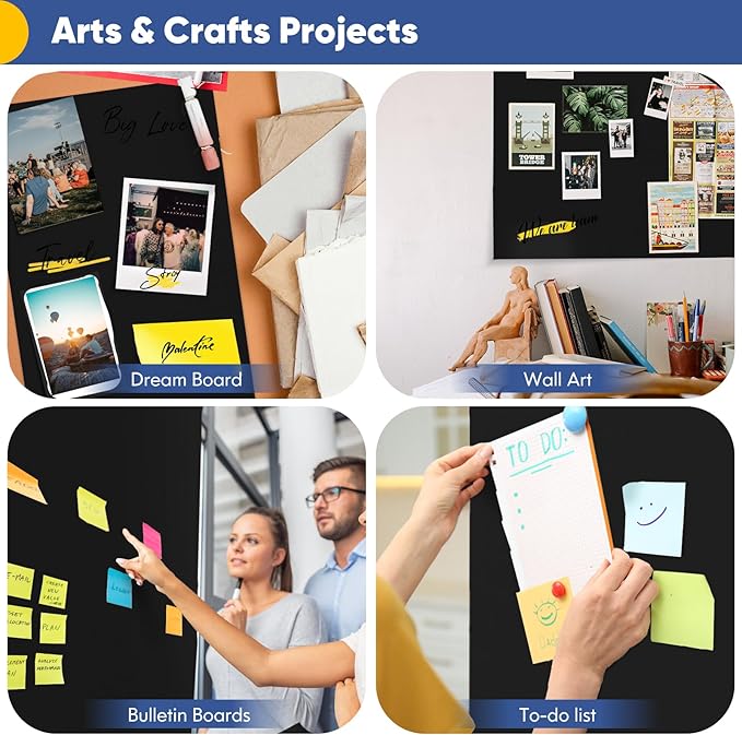 Vanhench Black Art & Construction Paper 17.6"×670", Black Kraft Paper Roll for Gifts Crafts Bouquet Flower Wrapping, Moving Supplies, Poster Bulletin Board Paper