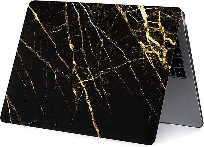 Case Compatible with MacBook Pro 16 Inch 2021 M1 Pro/Max Model A2485, Protective Plastic Laptop Hard Shell Case with Keyboard Cover Skin for MacBook Pro 16'' with Touch ID - Black Marble