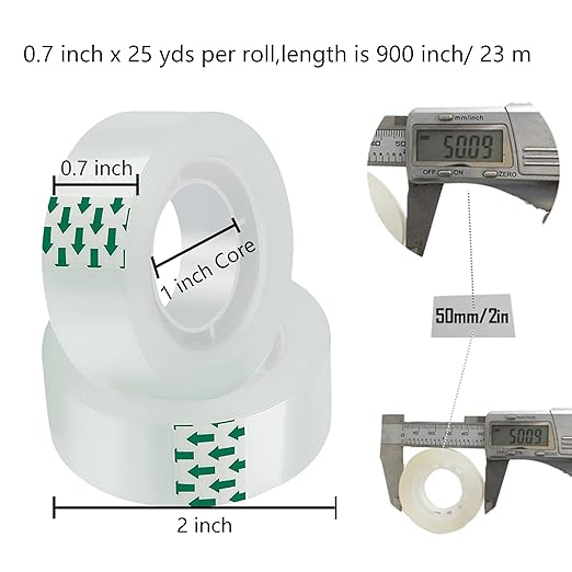 16 Rolls Transparent Tape Refills Rolls Each Rol 1 inch Corel 3/4 x 900 Inches,for School,Office, Home.