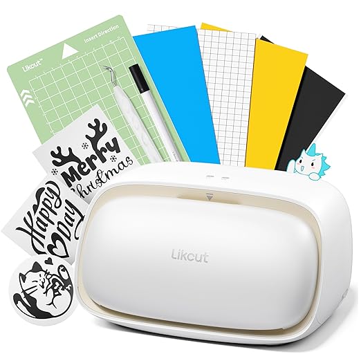 Vinyl Cutter Machine S501 - Smart Compact Sticker Maker for Vinyl & Paper Crafts, Portable Plotter DIY Cutting Machine for Sticker Joy Craft & Party Supplies, Wedding Decor, Beige