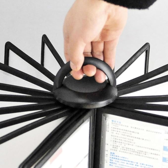 Rotatable Desk Reference Organizer Deluxe Desktop Flip Display Folder 20 Double-Sided Panels 40 Sheet Capacity Multifunctional Desktop Reference System for Office Hotel