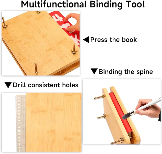 GeryVtee Wooden Book Press 11.6x7.87 inch Large Bookbinding Press Portable Binding Press for Binding Machine, Bookbinding Supplies for DIY Bookbinding Easy Assemble