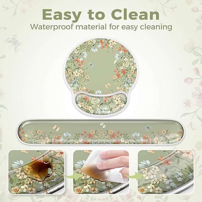 iCasso Gel Wrist Rest for Keyboard and Mouse,Ergonomic Mouse Pad Wrist Support for Typing Pain Relief,Silicone Keyboard Cushion Hand Arm,Cute Computer Wrist Rest for Women Girl