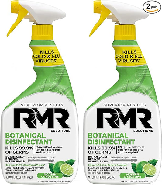 RMR Brands Botanical Disinfectant and Cleaner, Kills 99% of Household Bacteria and Viruses, EPA Registered, 2 Pack - 32 Fl Oz