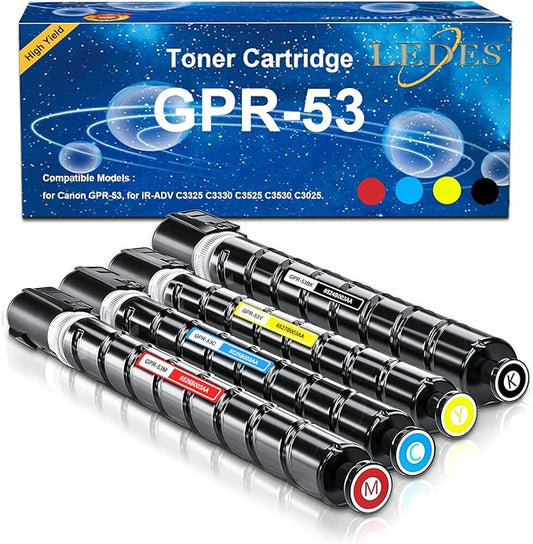 Toner Cartridge for Canon GPR-53 GPR 53 for ImageRunner Advance Advance iR-ADV C3325 C3330 C3525 C3530 C3025 High Yield (4 Color)