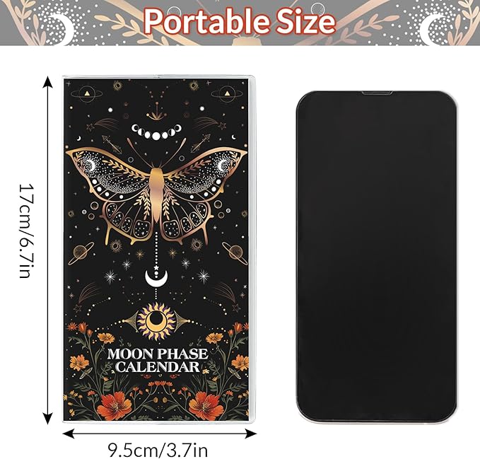 Pocket Calendar 2026-2027, Moon Phase Monthly Planner 2026-2027 - 3.7" x 6.7" - Runs from July 2025 Until December 2027, Lunar Calendar 2026 for Planning and Organizing