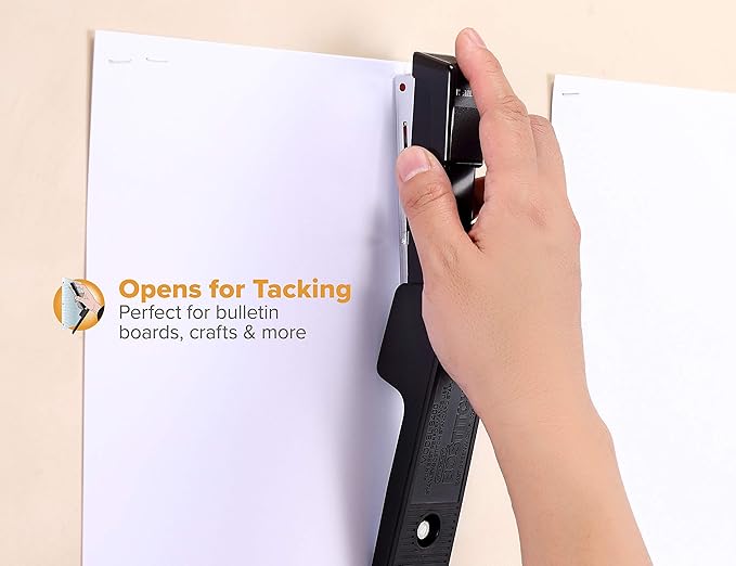 Bostitch Office B400 Executive Compact Stapler, 20 Sheet Capacity, Durable, Metal Design, Opens for Tacking, Dual Clinch, Half-Strip, Black