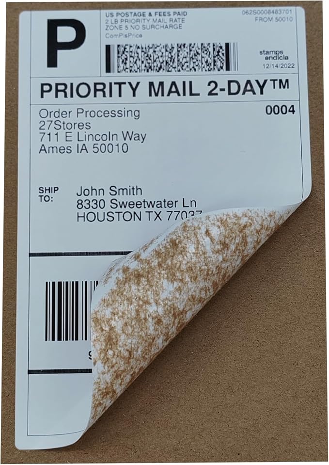 500 4x6 (100x150mm) Fanfold Direct Thermal Shipping Labels – 500 Commercial Grade Labels