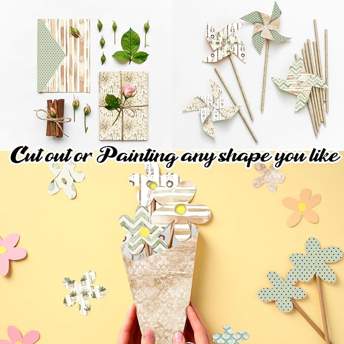 24 Sheets Scrapbook Paper 12x12 inch, Vintage Scrapbooking Paper, Double Sided Decorative Craft Papers for Holiday Birthday Wedding Baby Shower Card Making Photo Album Decor