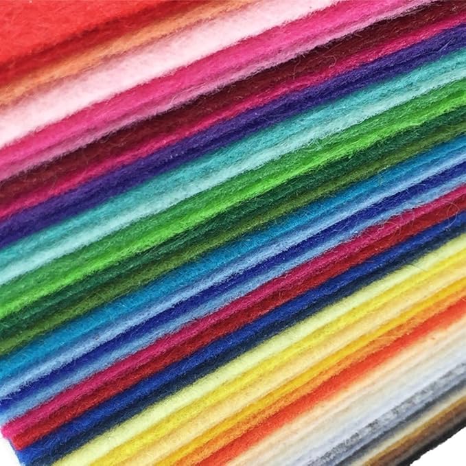 flic-flac 16PCS 8 x 12 inches (20 x 30cm) Assorted Color Felt Fabric Sheets Patchwork Sewing DIY Craft 1mm Thick