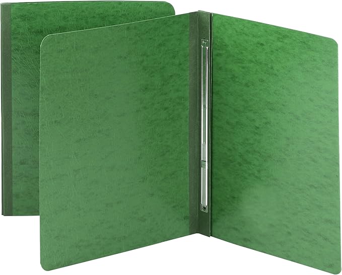 Smead Pressboard Report Cover, Metal Prong Side Fastener with Compressor, 3" Capacity, Letter Size, Green, 25 per Box (81451)