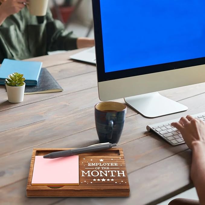 Employee of The Month Gifts, Employee Appreciation Thank You Gifts, Employee Gifts for Desk Sticky Note Holder, Employee Month Self-Stick Note Pad Holders GAA25