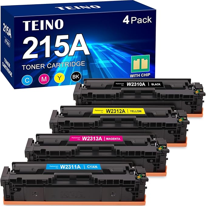 215A Toner Cartridges Replacement for HP 215A Toner Cartridges 4 Pack Compatible for HP Color Pro MFP M182nw MFP M183fw M182n M182 M183 M155nw M155a M155 Replacement for HP 215A Toner
