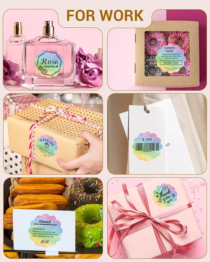 Phomemo Rainbow 2" Color Thermal Labels Roll for 4X6 Thermal Printer for Small Business Supplies, Commercial Grade Thermal Labels for Custom Stickers Personalized & Business Logo, 500pcs / Roll