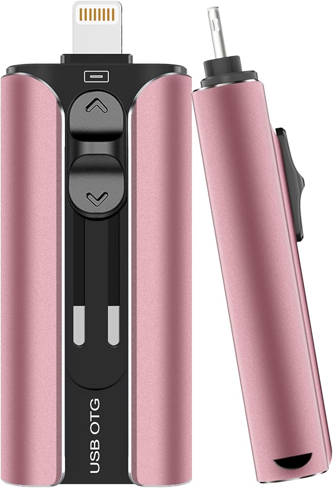MFi Certified 256GB Flash Drive for iPhone USB Memory Stick Thumb Drives, High Speed USB Stick iPhone Flash Drive for Photos Videos,Photo Stick External Storage for iPhone/iPad/Android/Laptop (Pink)