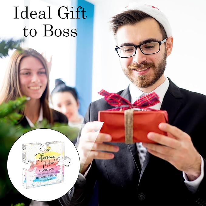 Difference Maker Gift Appreciation Gifts for Leader Boss Employee Coworker Teacher Staff Mentor Coach Manager Appreciation Thank You Gifts Coworker Gifts Office Gifts Retirement Gifts Acrylic Puzzle