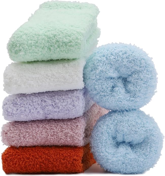 Womens Fuzzy Socks Microfiber Soft Cozy Warm Slipper Sleeping Winter Sock Fluffy Cabin Plush Stocking Stuffers