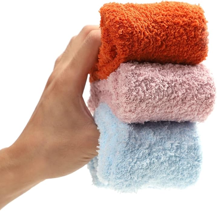 Womens Fuzzy Socks Microfiber Soft Cozy Warm Slipper Sleeping Winter Sock Fluffy Cabin Plush Stocking Stuffers