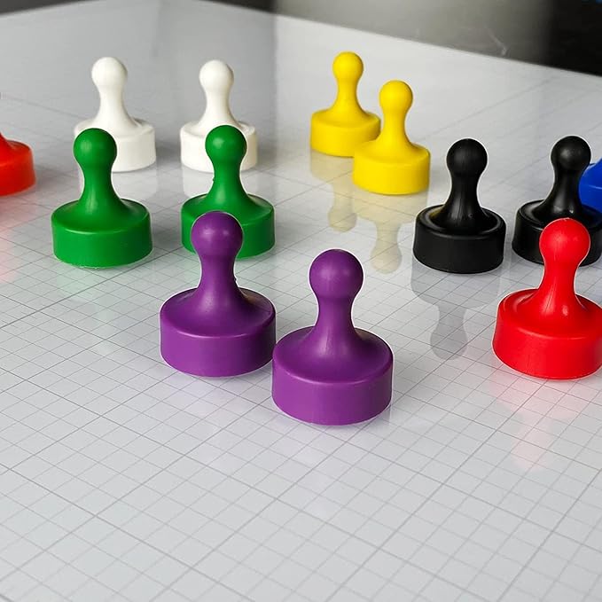 GLASSBOARD STUDIO Powerful Neodymium Magnets, Pawn-Shaped - Strong Fridge/Refrigerator and Whiteboard Magnet, Ideal for Office, Kitchen, Crafts - Rare Earth, Heavy Duty (8, Juicy Peach)