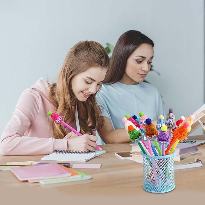 12 Pack Cute Doll Hat Pens, 12 Color Ballpoint Pens with Black Ink, Fun Cartoon Writing Pens for School Supplies, Party Favors, Christmas Gifts, Office & Stationery