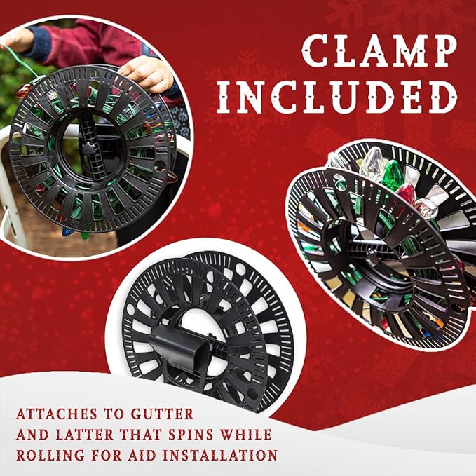 HOLDN’ STORAGE Premium Christmas Light Storage Bag – Heavy Duty Tear Proof 600D/Inside PVC Material with Reinforced Handles - 3 Reels Stores up to 375 Ft of Mini Tree Lights & Extension Cords Red