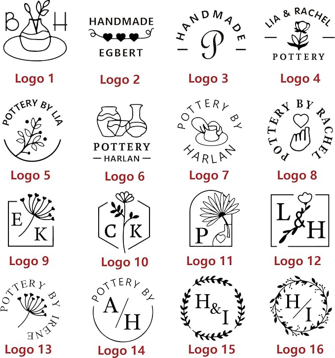 KAINSY Custom Pottery Stamp, Personalized Letter Stamp for Clay with Own Design, Create Unique Imprints in Pottery, Potters Gift, Polymer Clay Tools (2.5Inches)