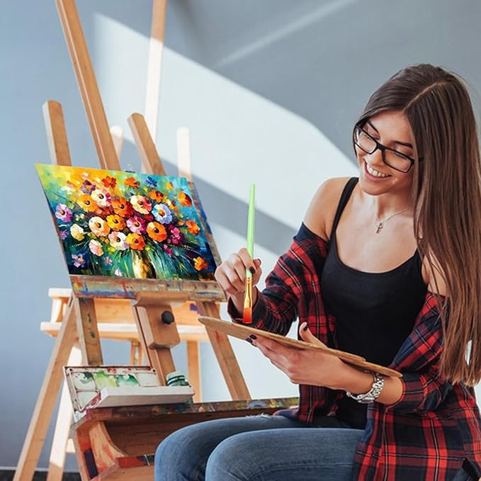 ESRICH Paint Brushes Set,2 Packs 20 Pcs Acrylic Paint Brush Set,Acrylic Oil Watercolor, Face Nail Art, Miniature Detailing,Rock Painting,Painting Artist Professional Kits,Green