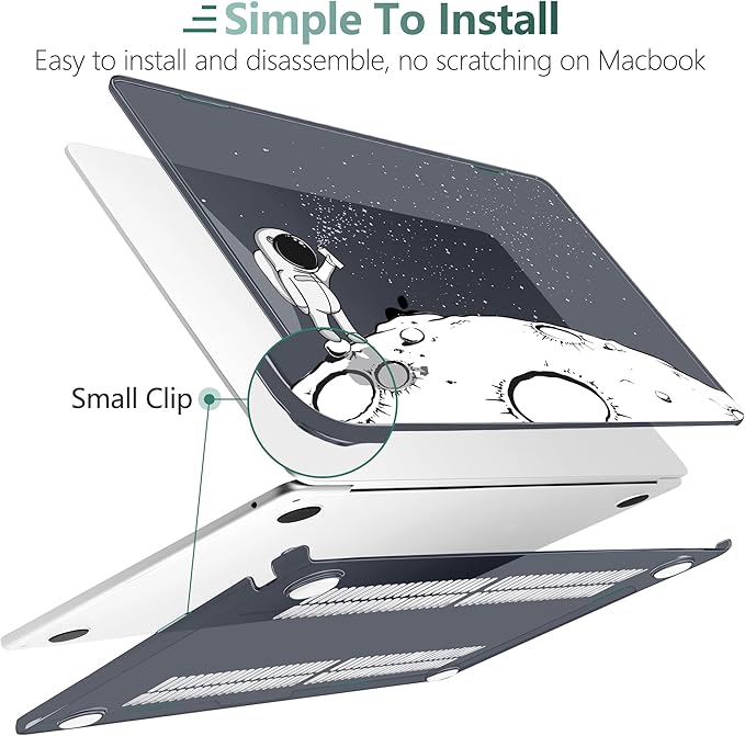 DONGKE Compatible with M4 MacBook Air 15 inch Case 2025 2024 2023 A3241 A3114 A2941 M3 M2 Liquid Retina Display Touch ID, Plastic Hard Case & Keyboard Skin & Screen Protector - Astronaut